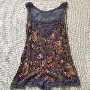 Floral romper with tie back